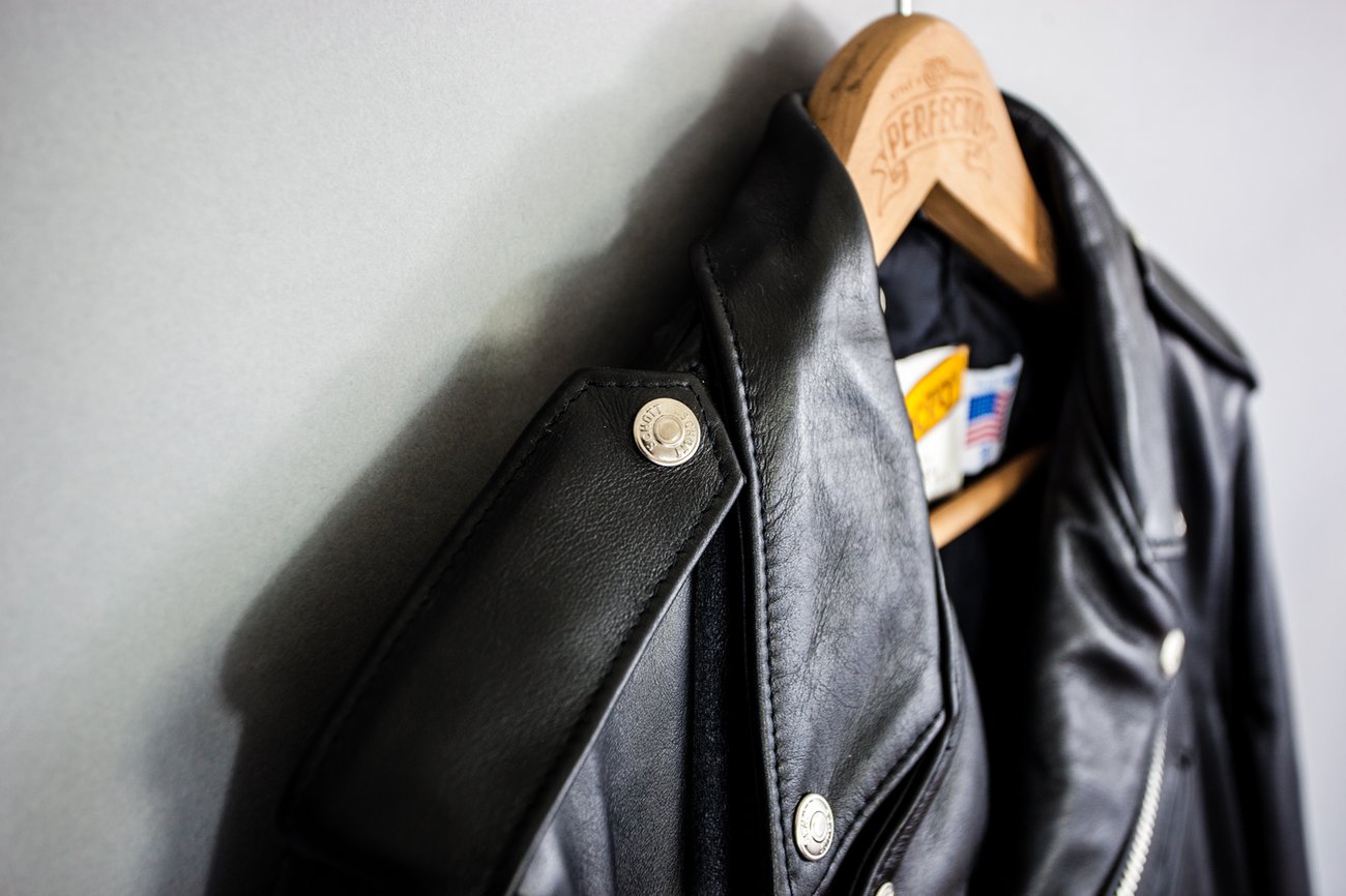 118 Classic Perfecto Leather Motorcycle Jacket