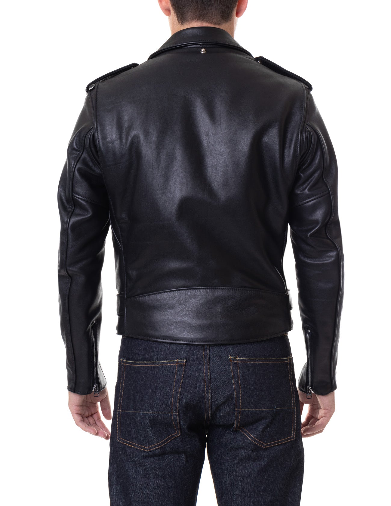 118 Classic Perfecto Leather Motorcycle Jacket