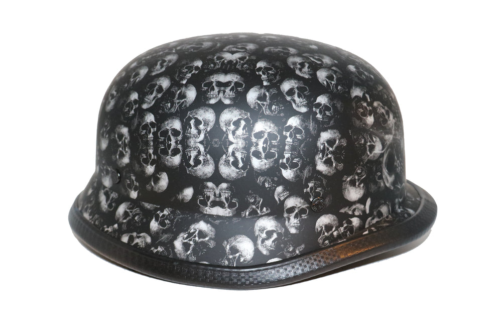 Grey Flat  Skull Graveyard German Novelty Helmet