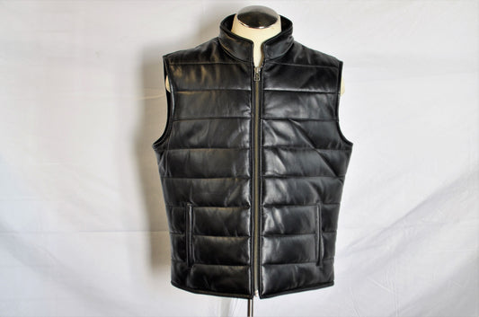 Men Leather Buble Vest 