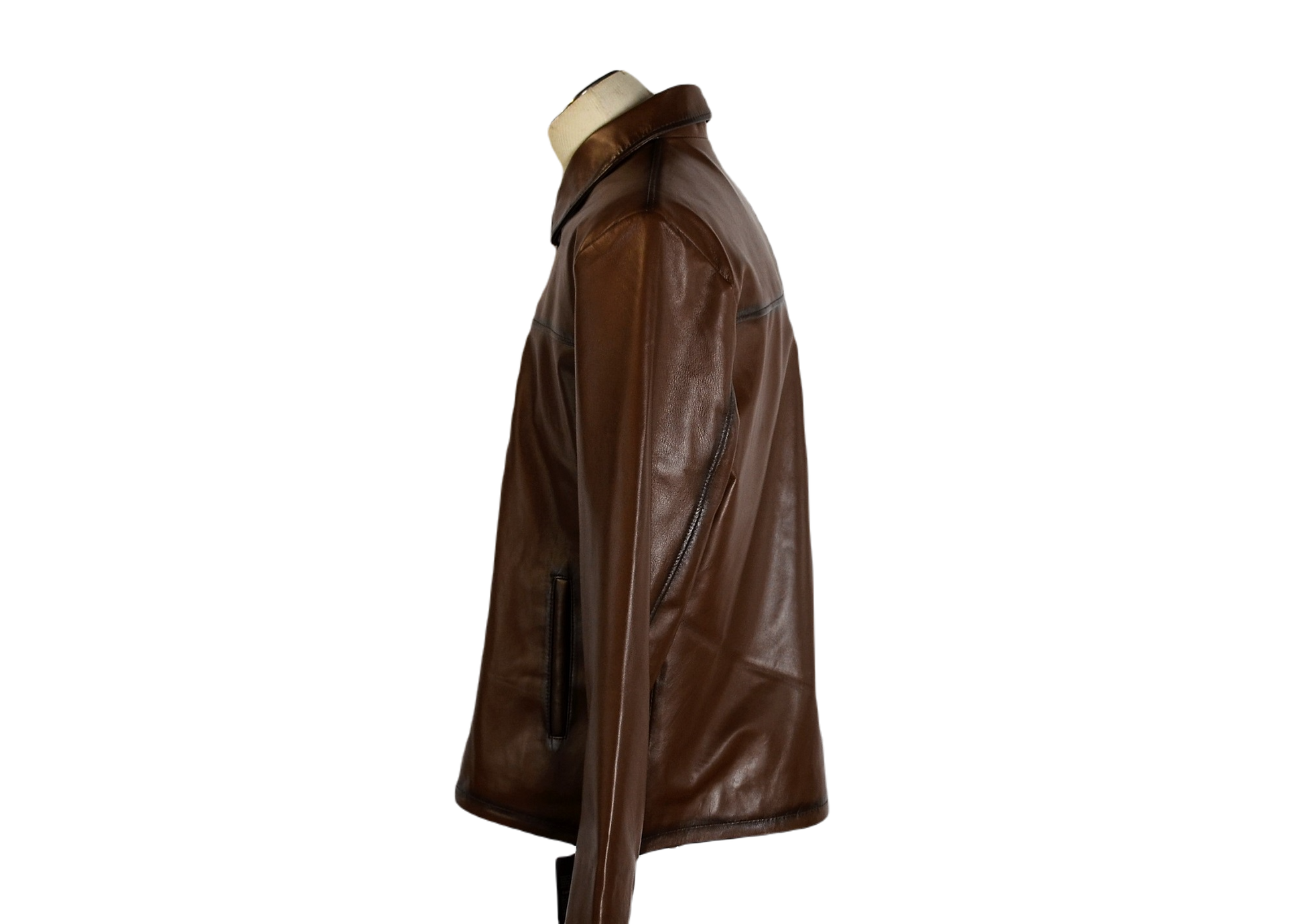 Men Burnished Brown Soft Lambskin Hipster