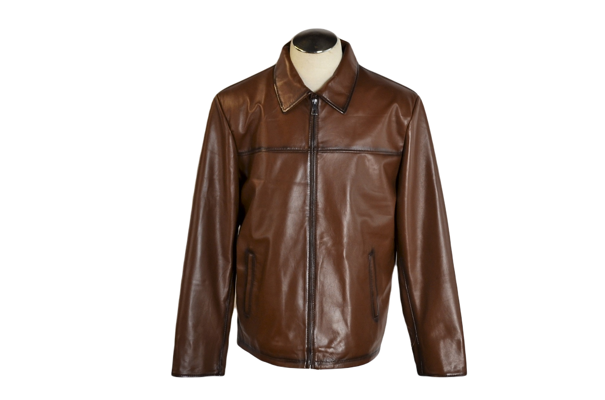 Men Burnished Brown Soft Lambskin Hipster