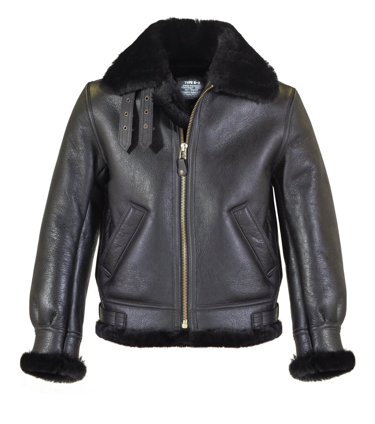 Sheepskin B-3 Flight Jacket in black