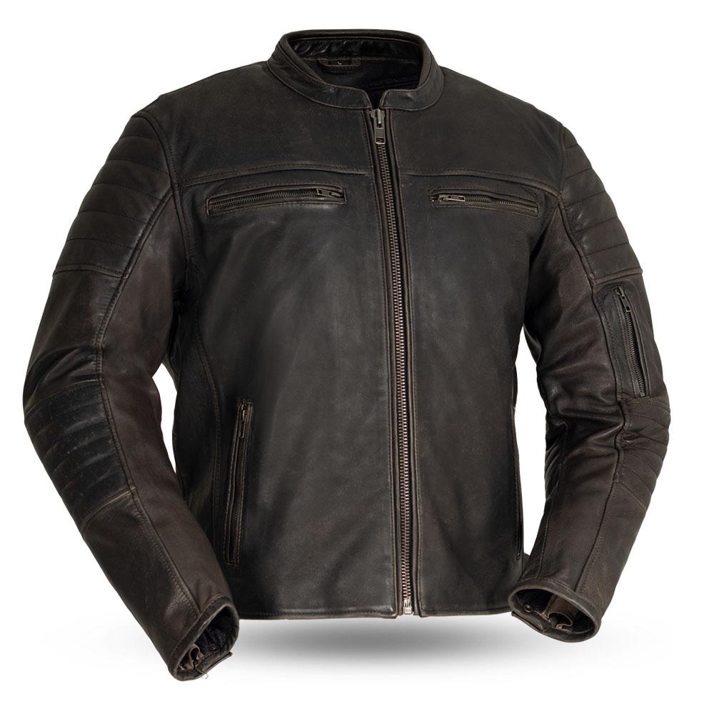 Commuter- Men's Motorcycle Leather Jacket Brown