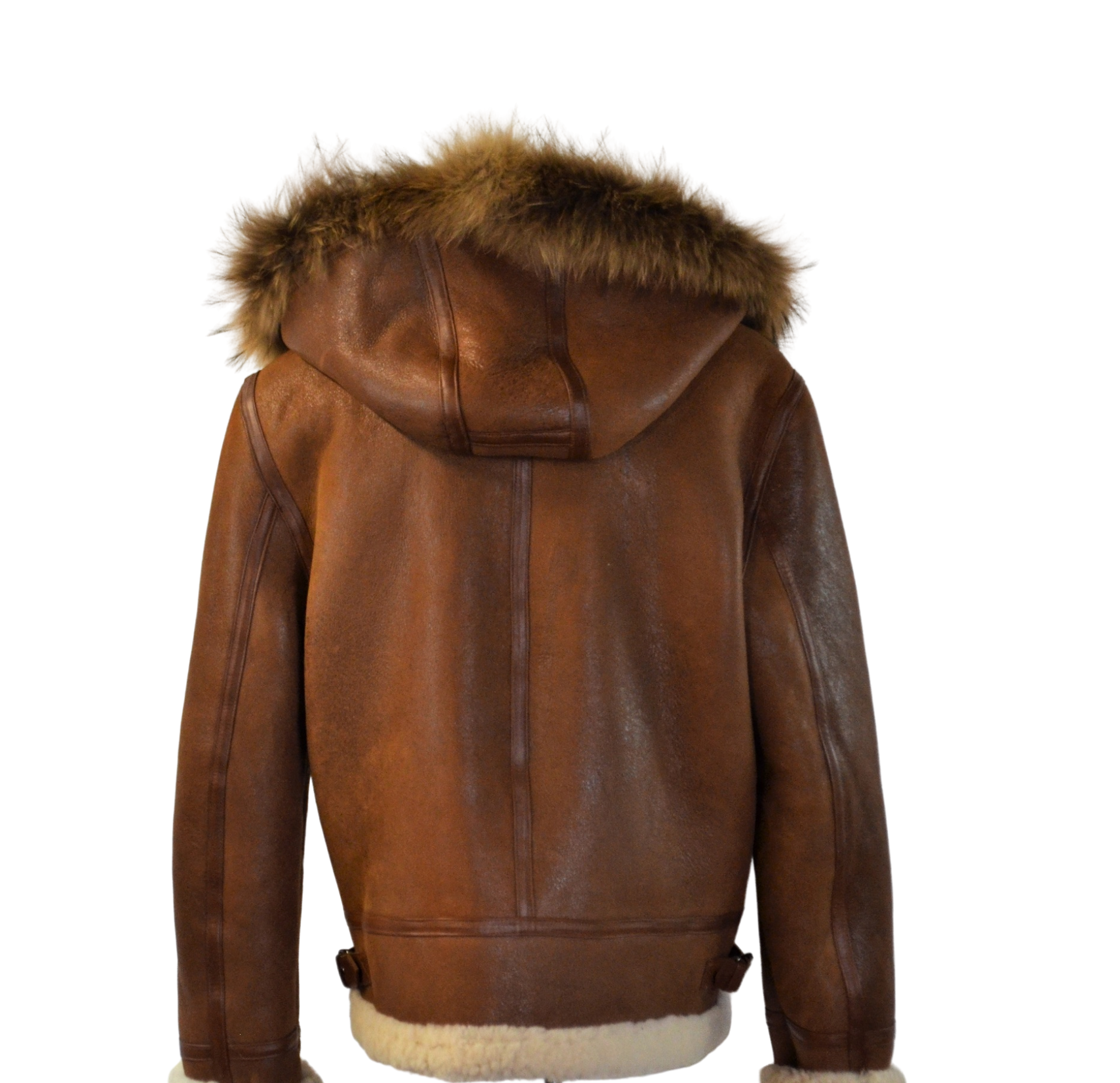 Shearling Sheepskin Aviator Bomber/W -Hood