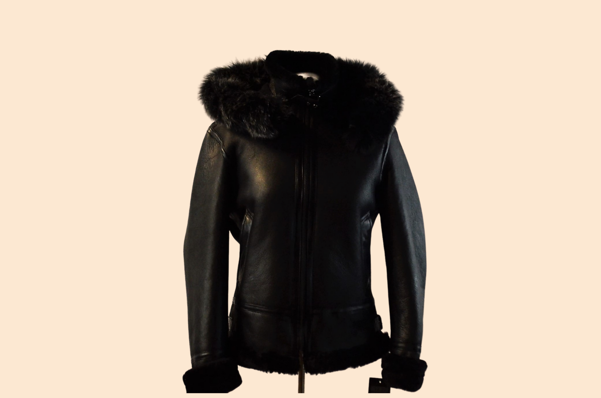 Women Original Shearling  with hood and detactable fur