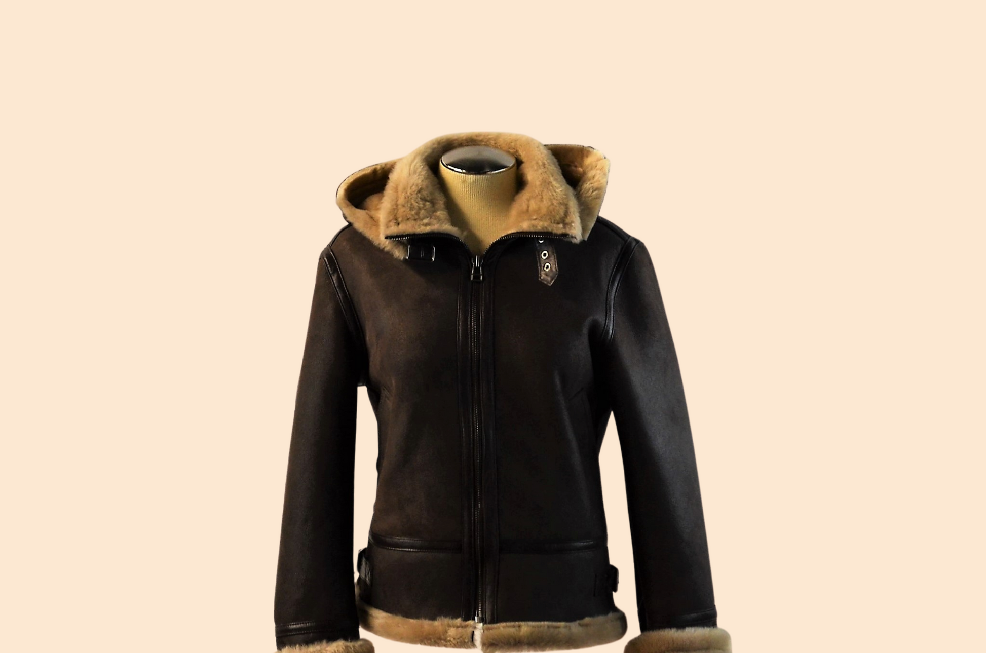 Women Original Shearling  with hood and detactable fur