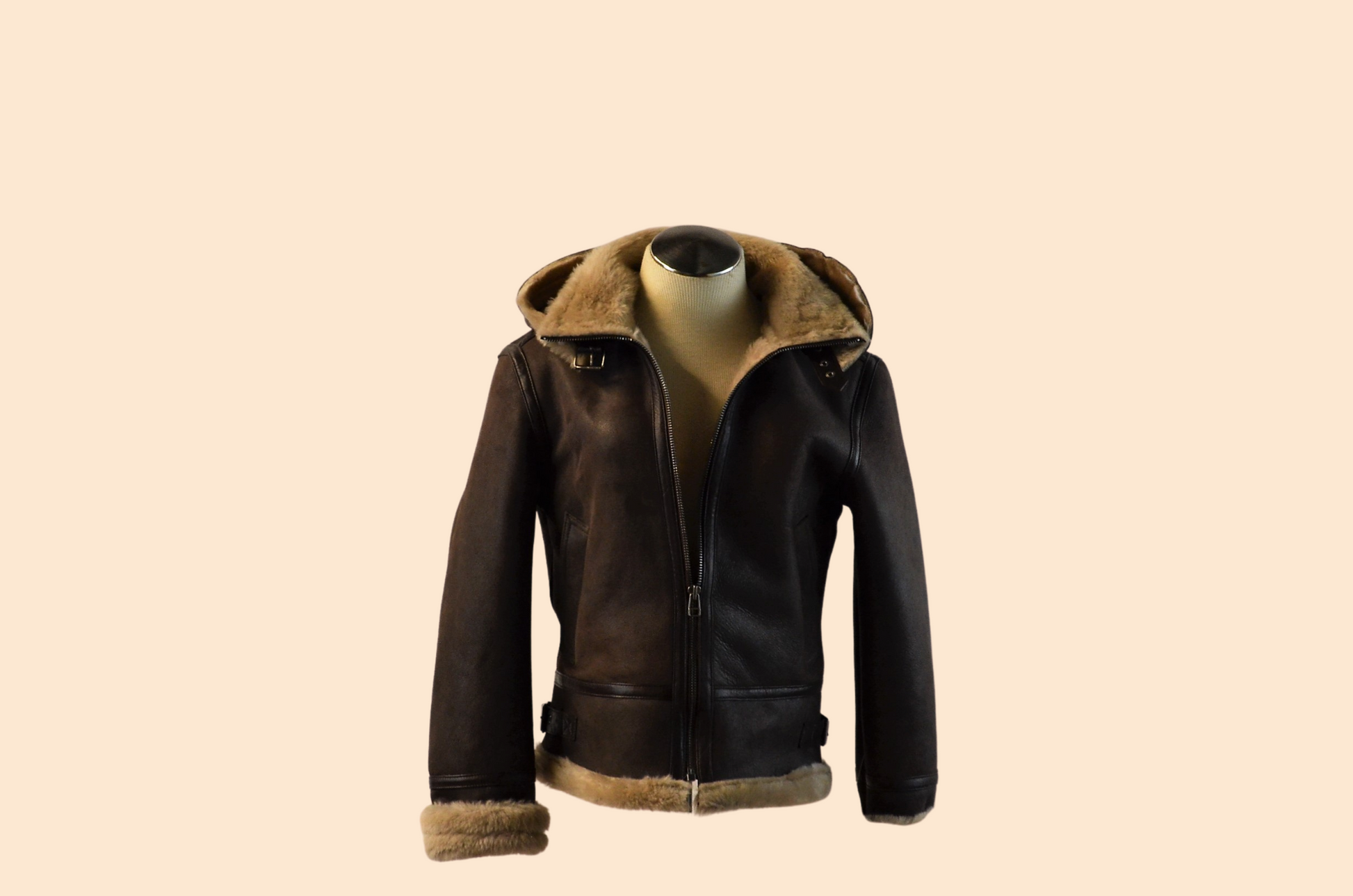 Women Original Shearling  with hood and detactable fur