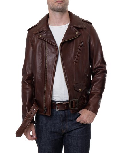 Waxy Natural Cowhide 50's Perfecto Motorcycle Leather Jacket