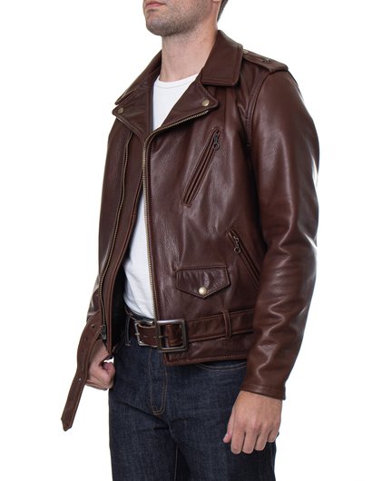 Waxy Natural Cowhide 50's Perfecto Motorcycle Leather Jacket