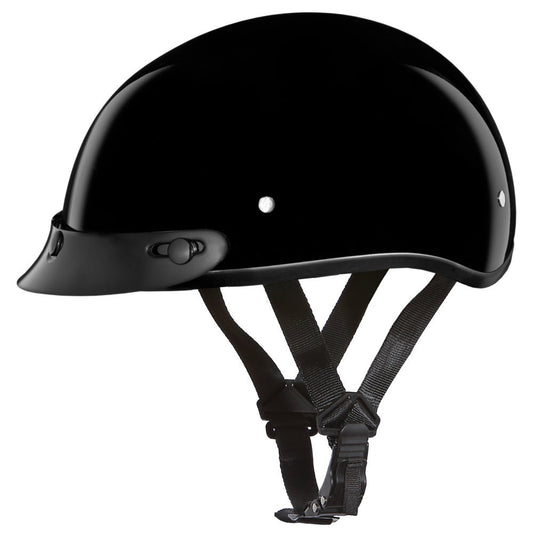 D.O.T. DAYTONA SKULL CAP- HI-GLOSS BLACK