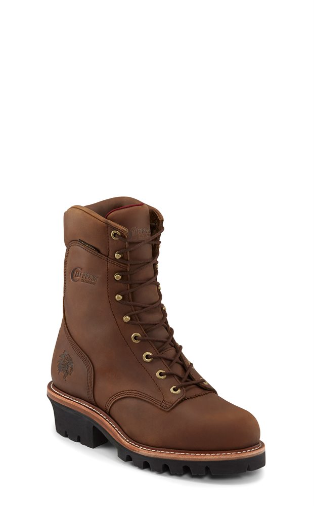 Men's Chippewa Boots 9" SUPER DNA 400G Steel Toe Waterproof Brown (not in stock yet )