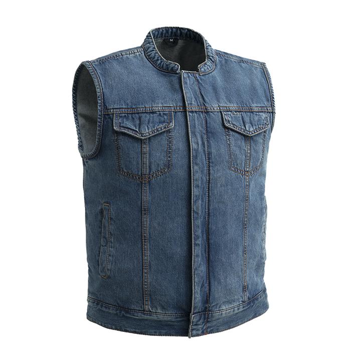 Havoc - Men's Motorcycle Blue Denim Vest 