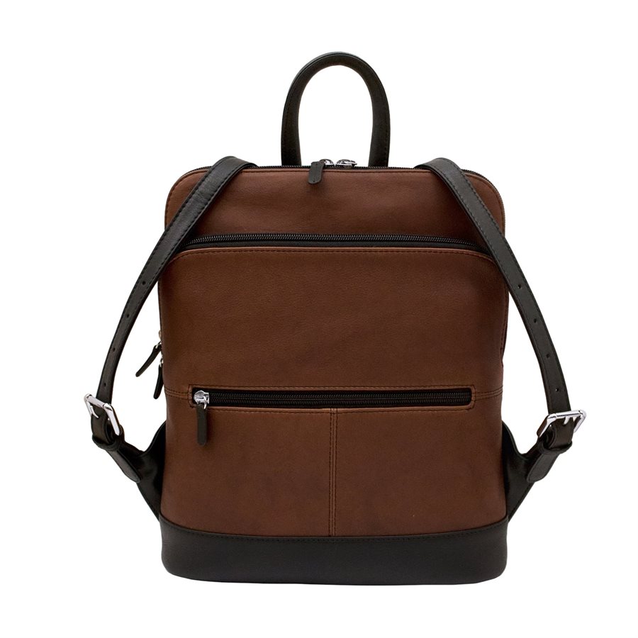 Leather backpack with adjustable strap