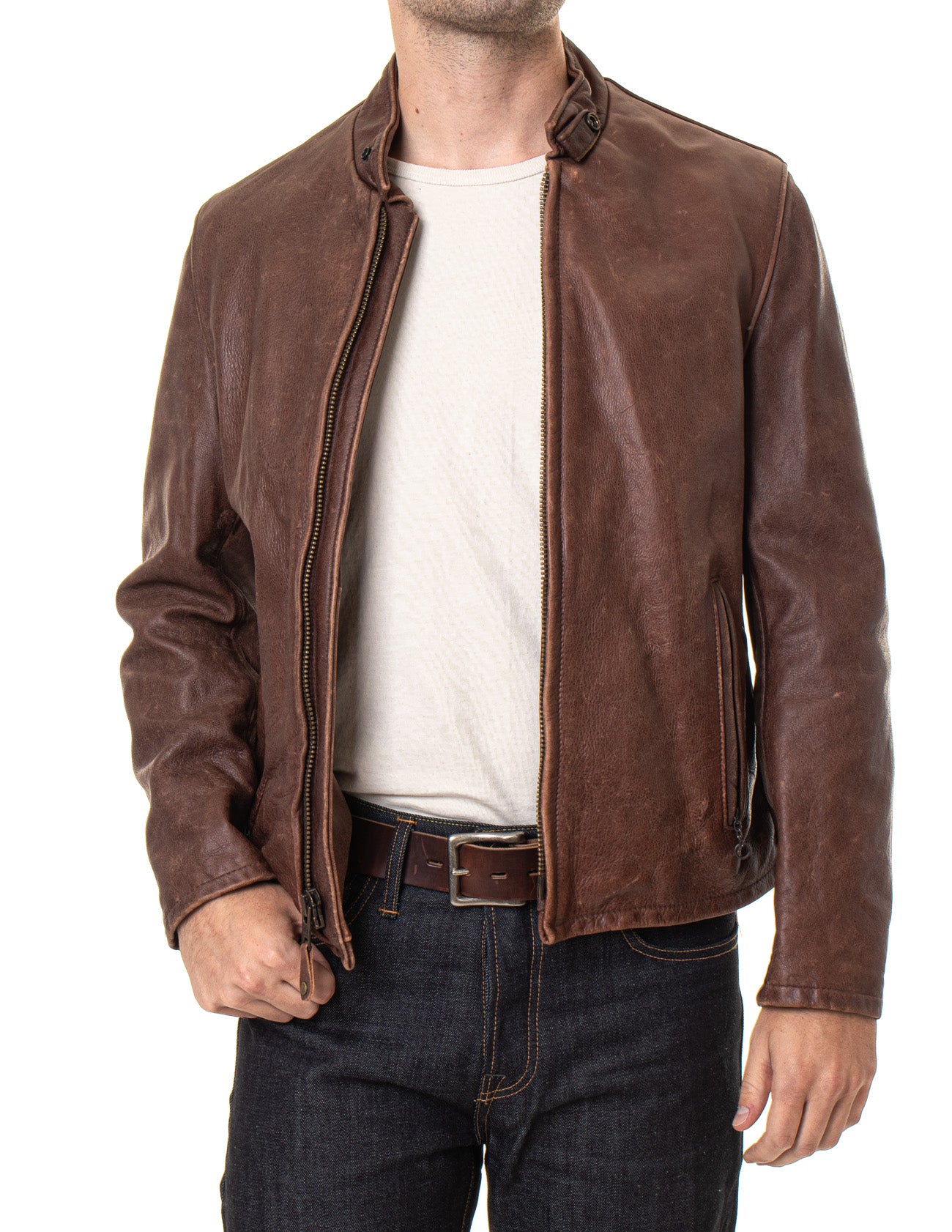 Schott Men Cafe Racer 654VN Brown