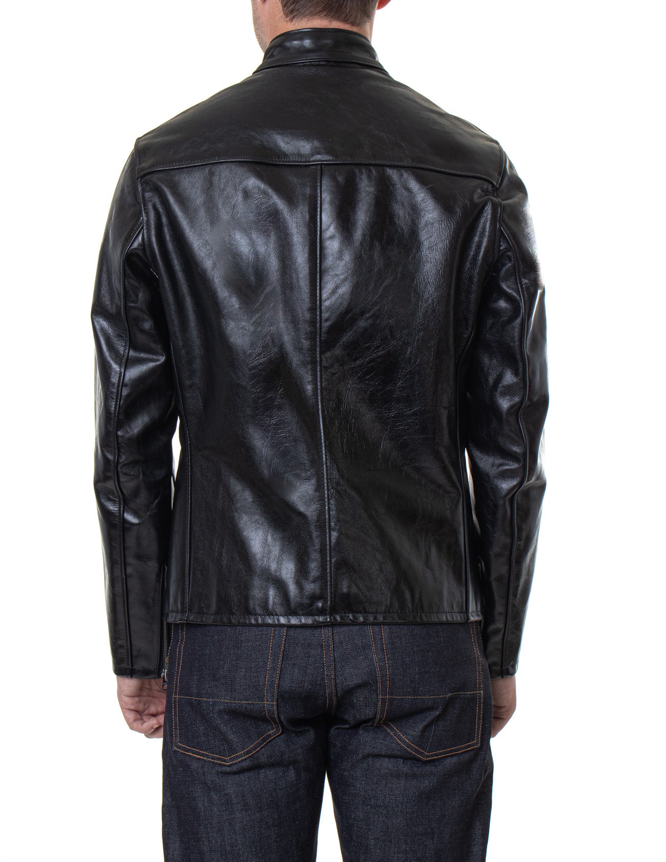 Cowhide Casual Racer Leather Jacket