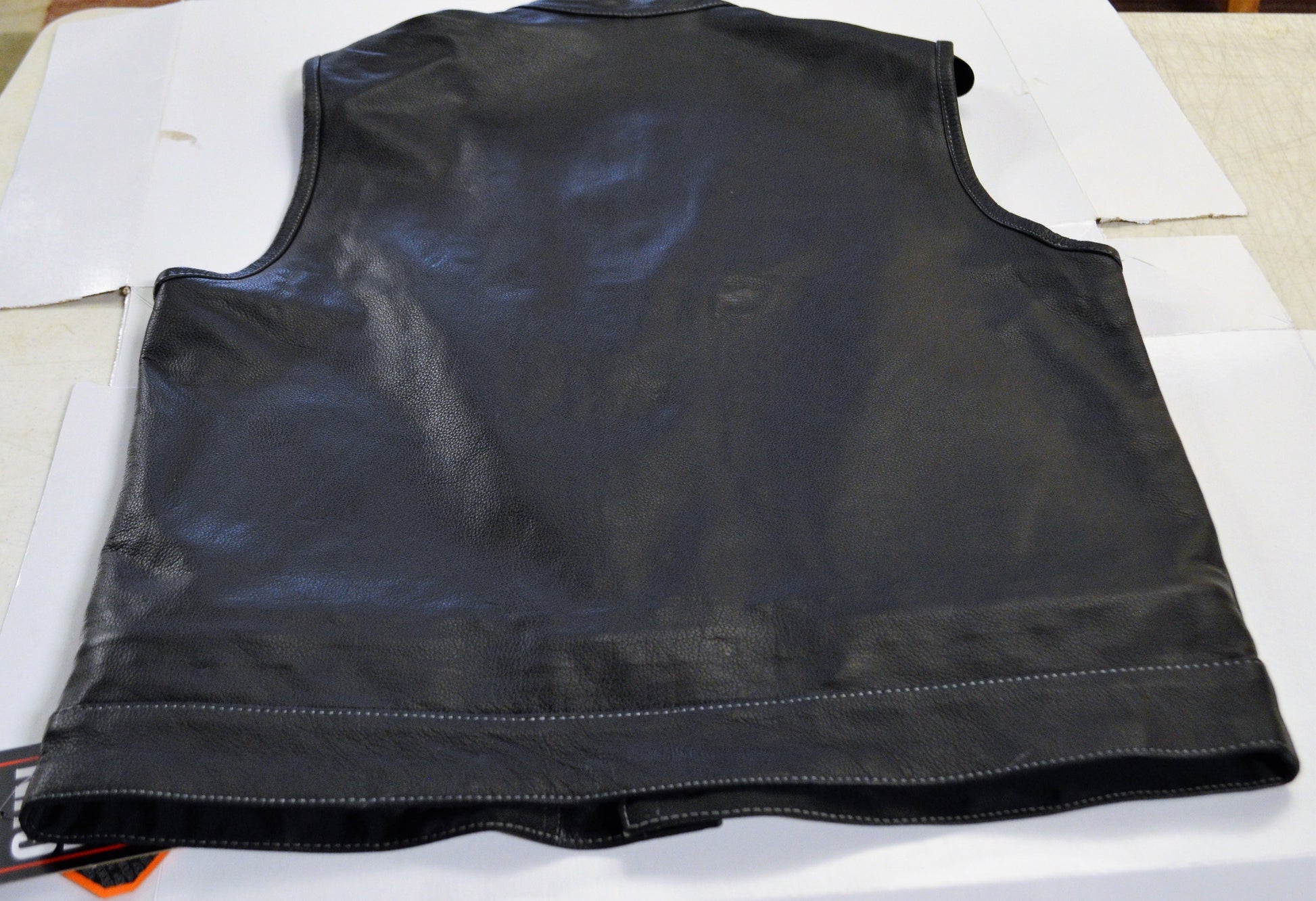 Men Motorcycle Vest with Flag Lining