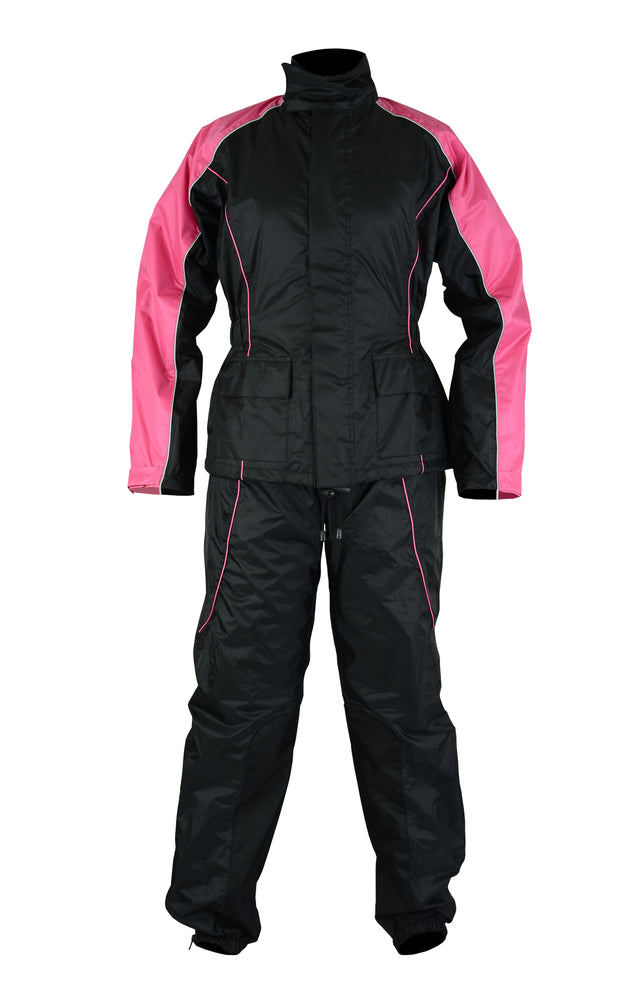 Women's  Motorcycle Rain Gear Suit hot pink