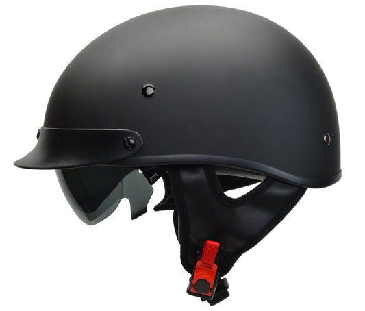 Vega Matte Black Half Helmet  With Shade