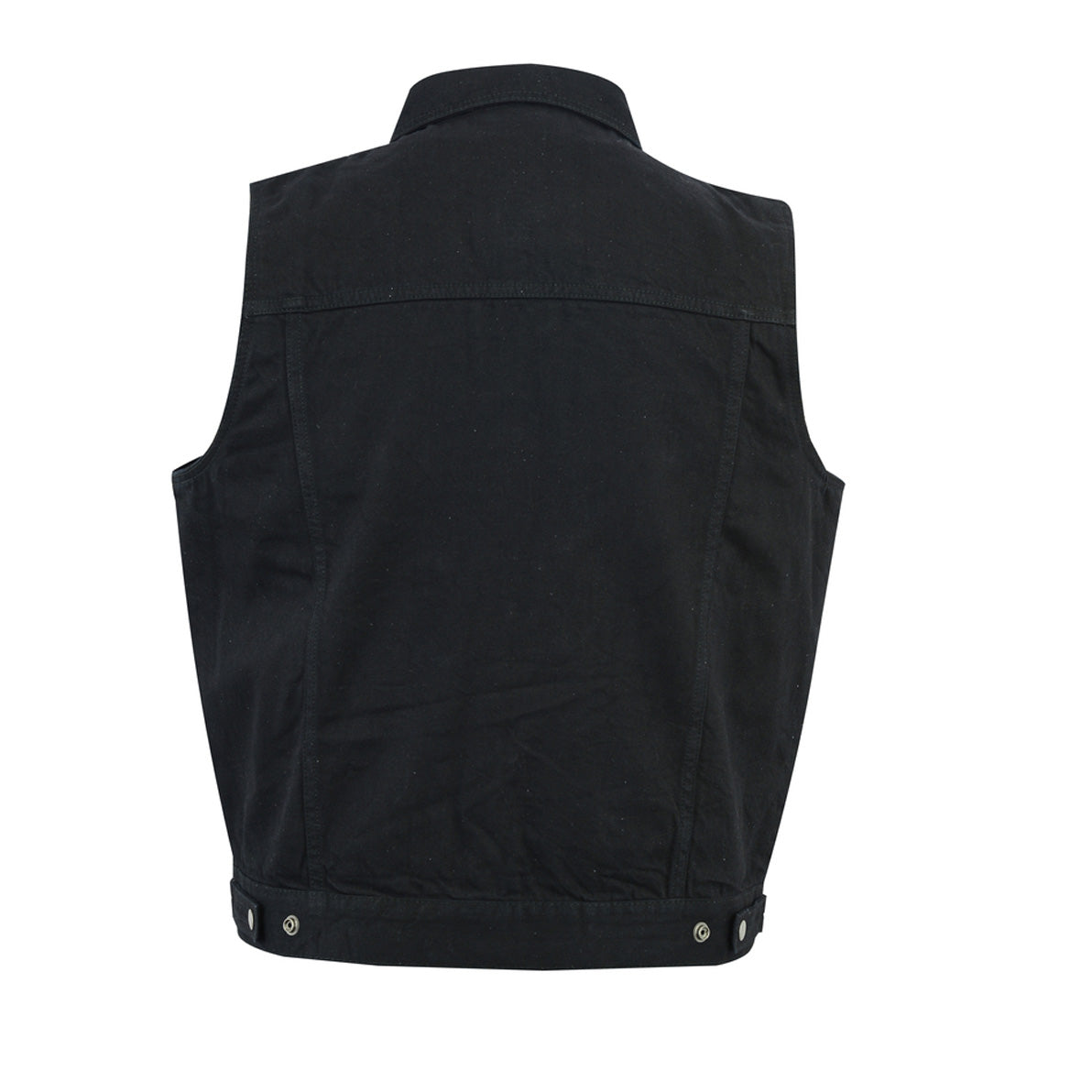  Classic Snap Front Denim Vest with Zip-Front