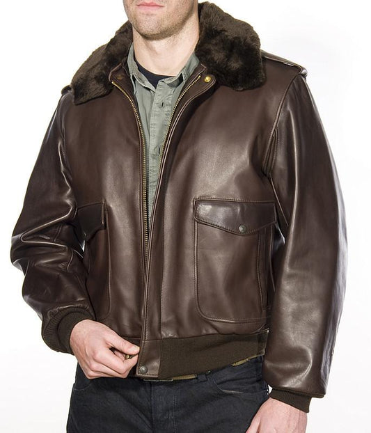 Schott A-2 Naked Cowhide Leather Flight Jacket 