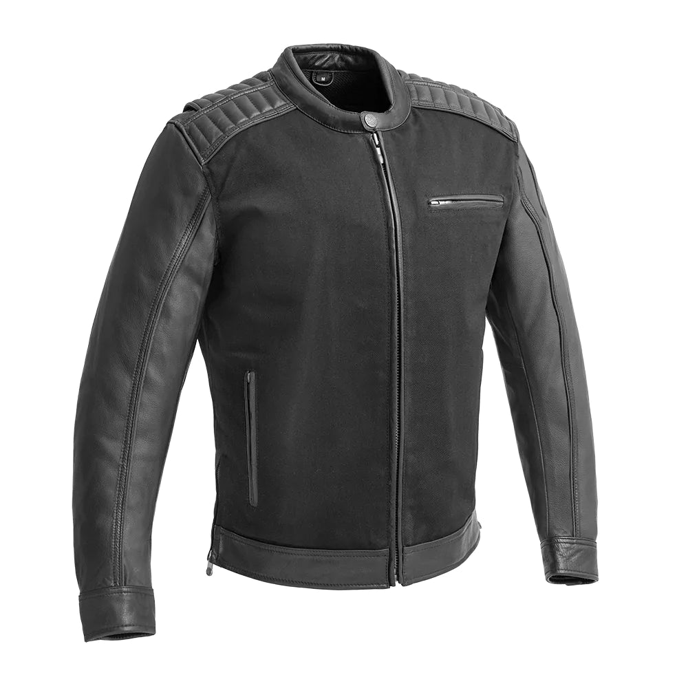 Men's Daredevil Motorcycle Twill/Leather Jacket