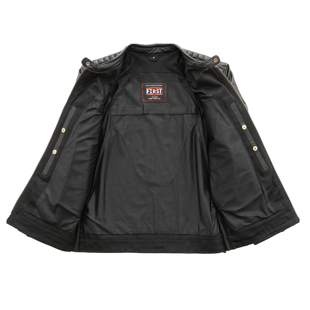 Men's Daredevil Motorcycle Twill/Leather Jacket