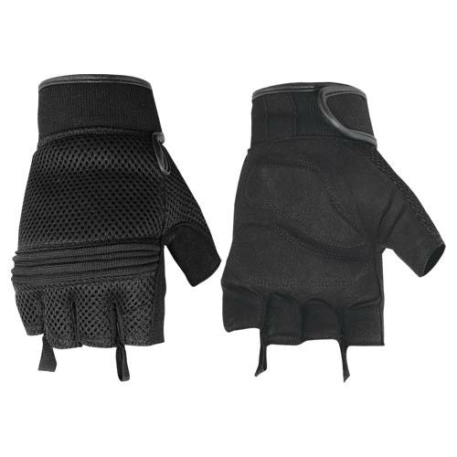 Synthetic Leather/ Mesh Fingerless Glove