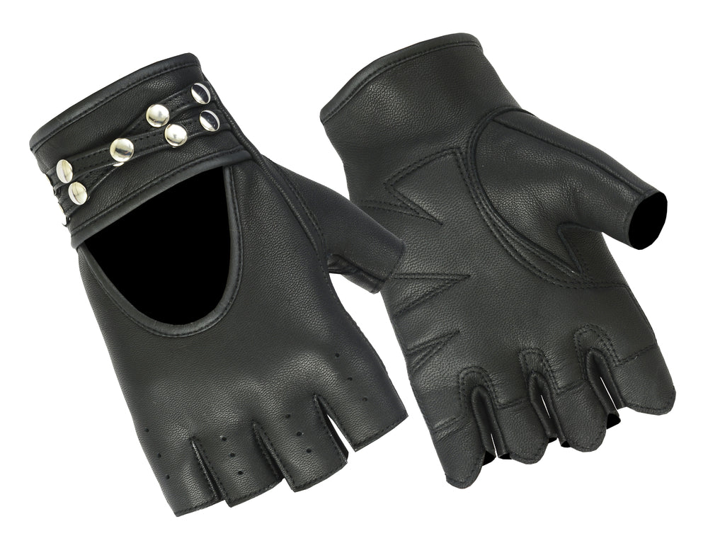 Women's Fingerless Glove with Rivets Detailing