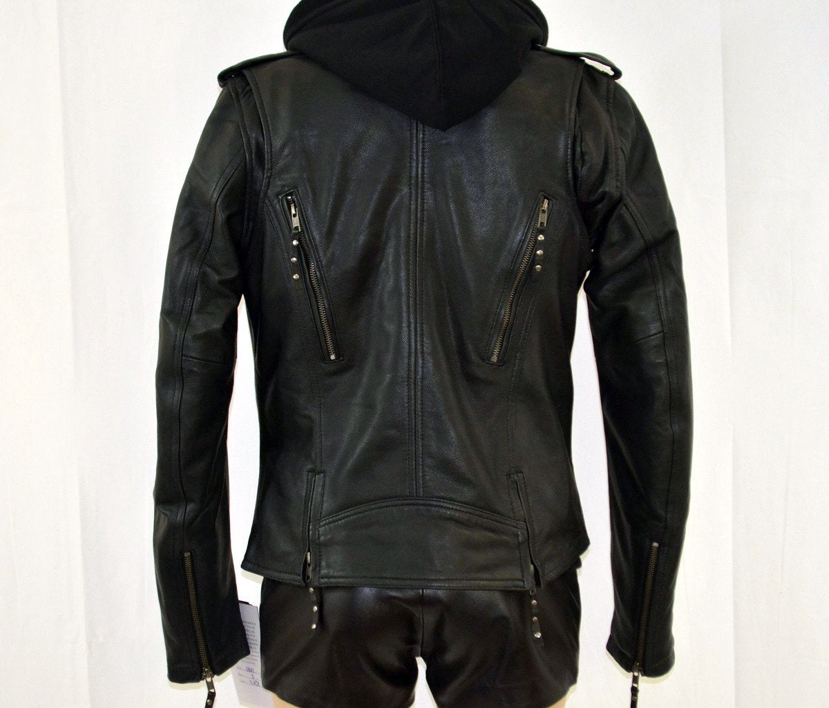 Ladies Soft Leather With Removable Hoodie 