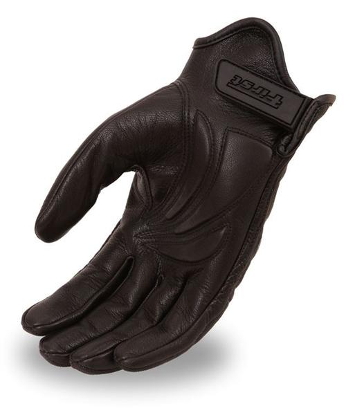 Men's Leather Motorcycle Gloves - Reflective Skull