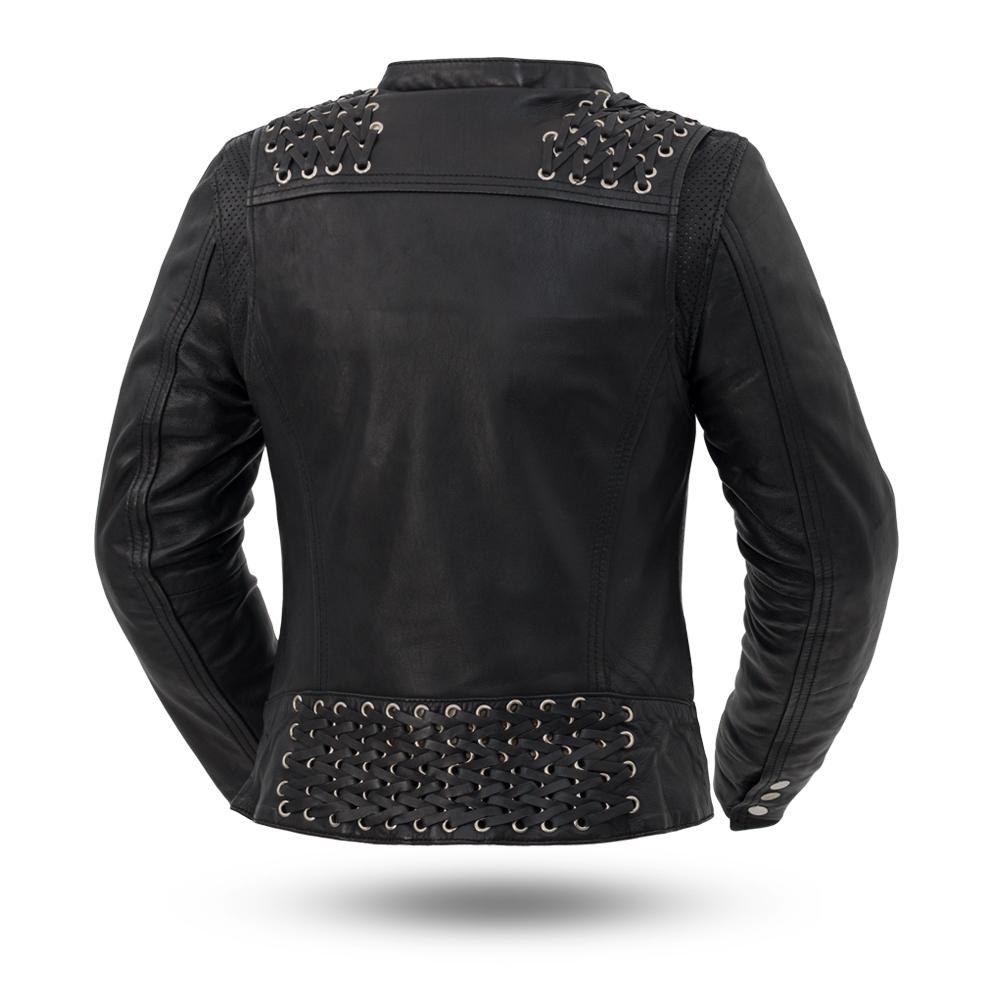  Black Widow  Ladies Motorcycle Leather Jacket