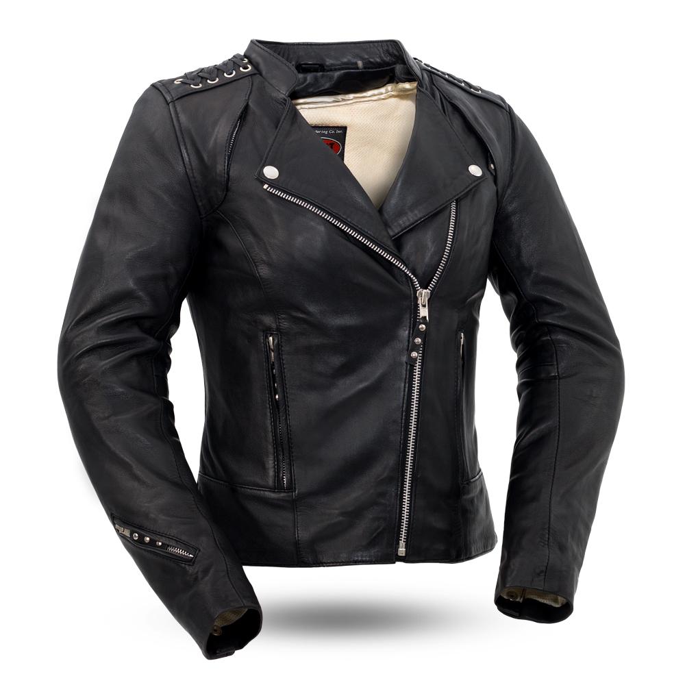  Black Widow  Ladies Motorcycle Leather Jacket