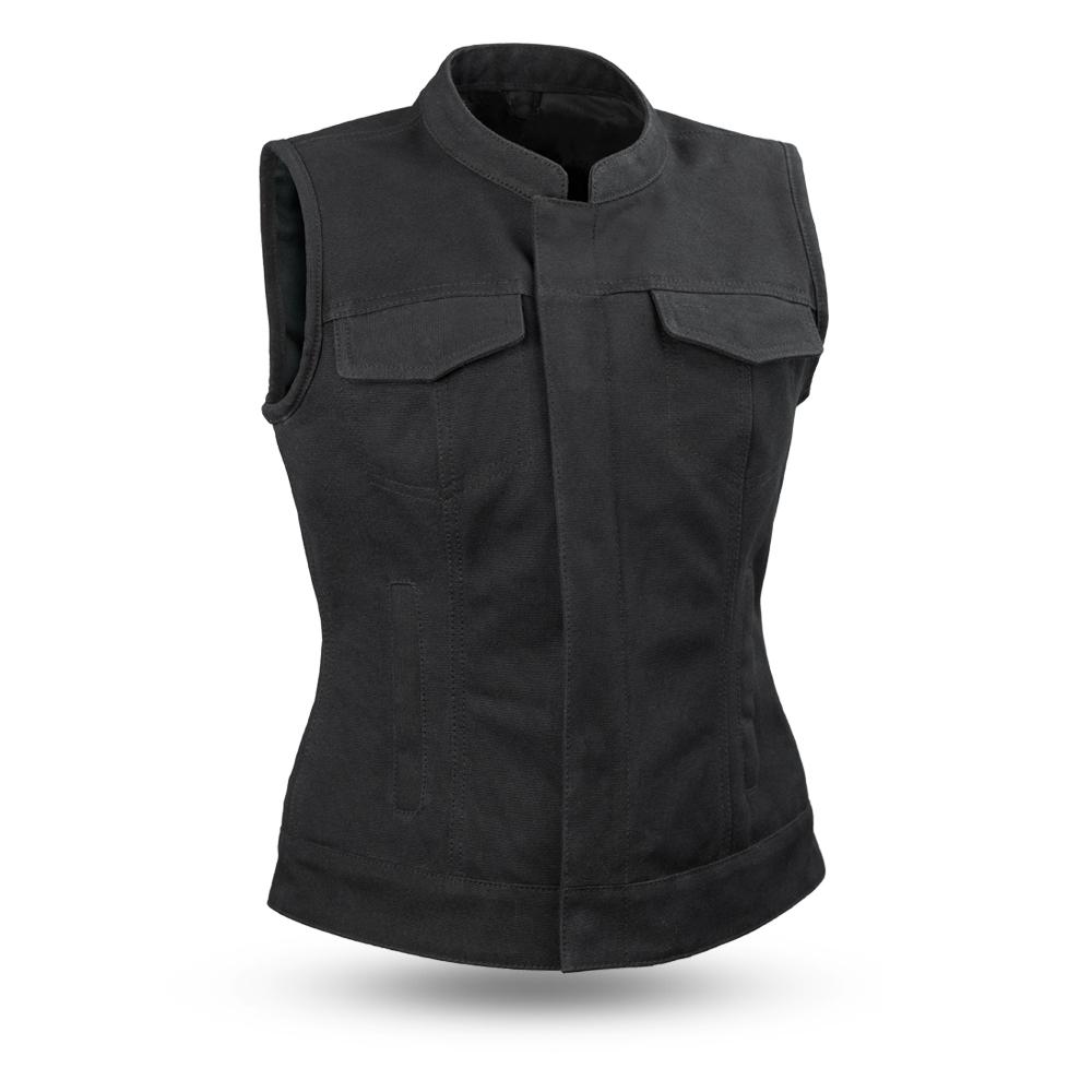 womens leather vest