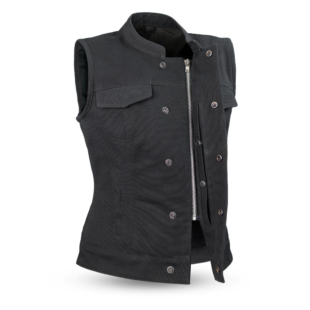 womens leather vest