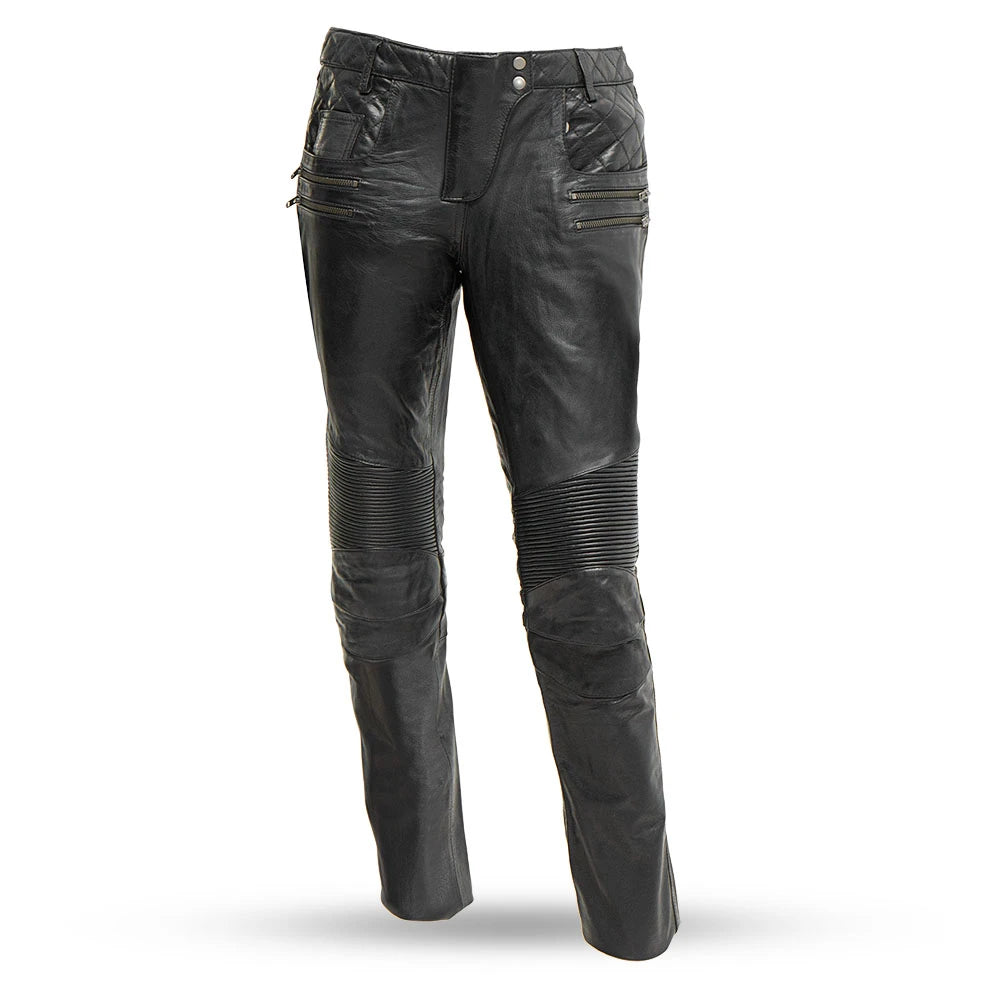  Women Vixen Detailed  Leather Jean Pants