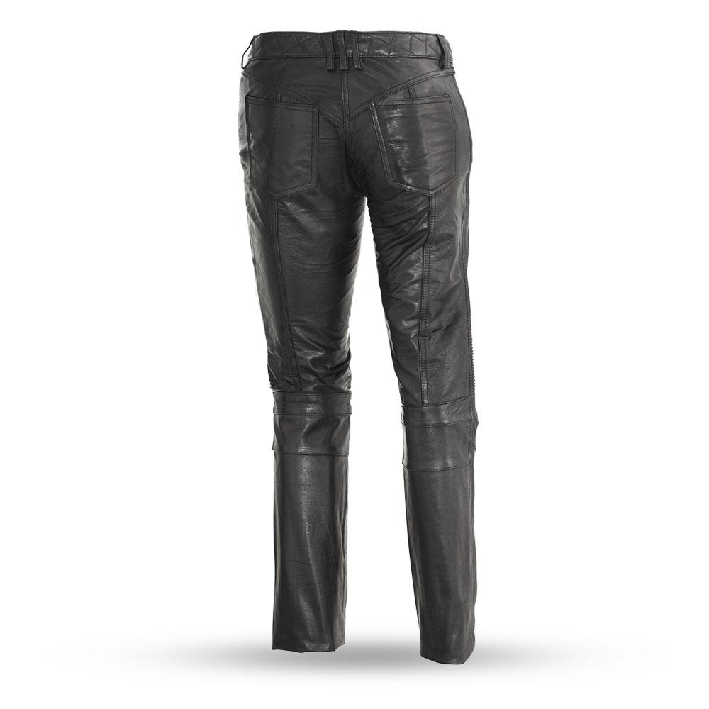  Women Vixen Detailed  Leather Jean Pants