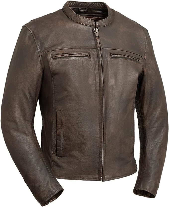 ROCKY' MEN'S MC BROWN LEATHER JACKET