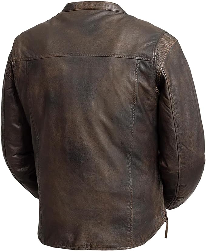 ROCKY' MEN'S MC BROWN LEATHER JACKET