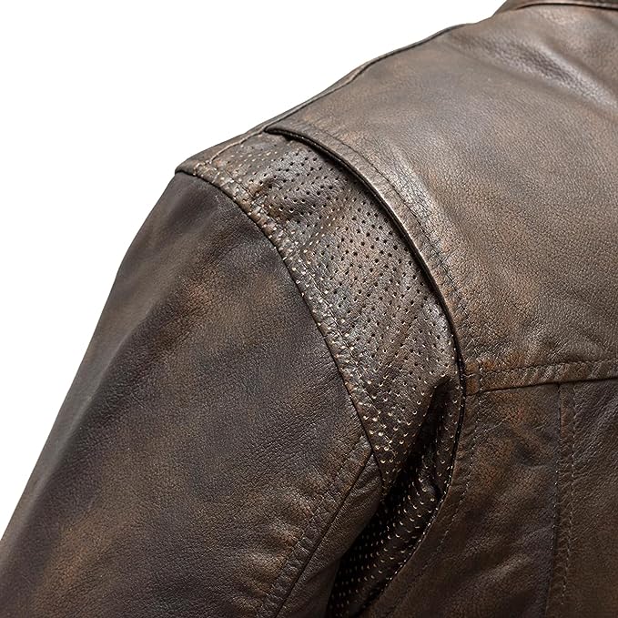 ROCKY' MEN'S MC BROWN LEATHER JACKET