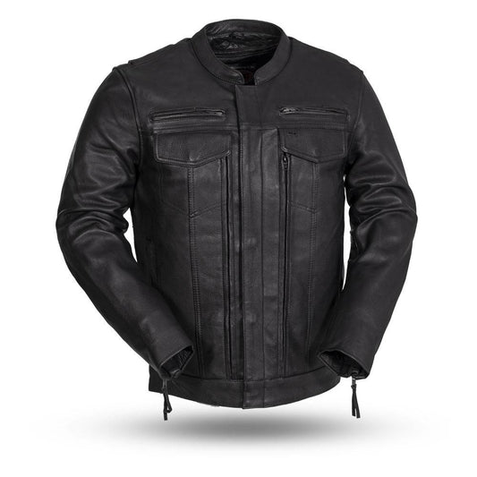  Raider Men’s Motorcycle Leather Jacket Men’s Leather Jacket Black