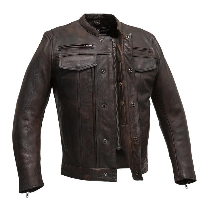 Raider Copper  Naked Cowhide Motorcycle Leather Jacket