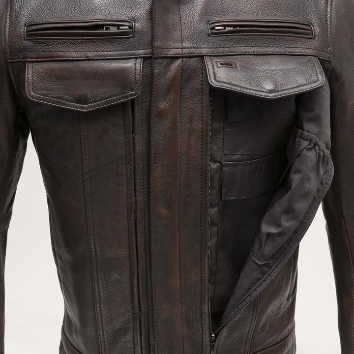 Raider Copper  Naked Cowhide Motorcycle Leather Jacket