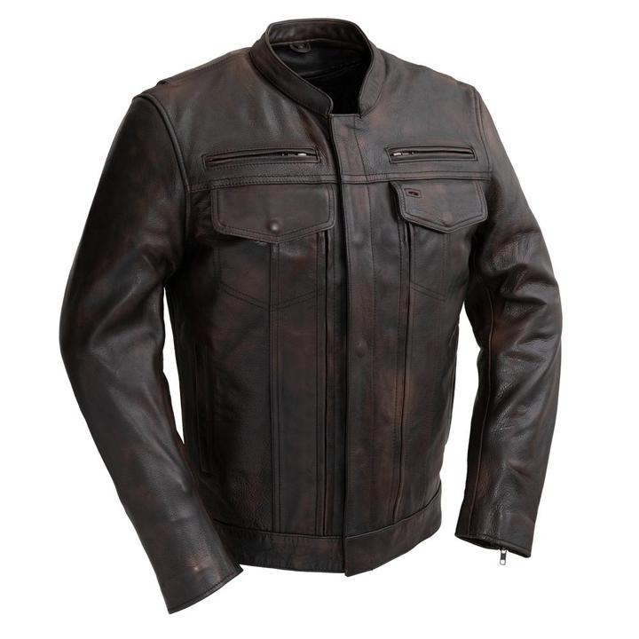 Raider Copper  Naked Cowhide Motorcycle Leather Jacket