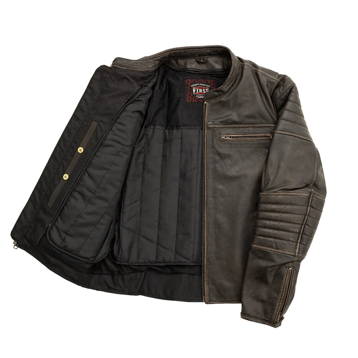 Commuter- Men's Motorcycle Leather Jacket Brown