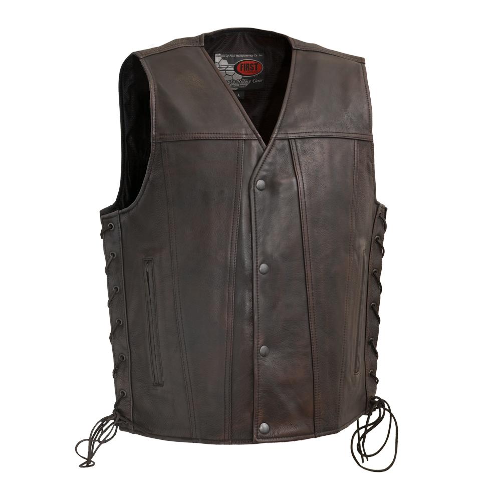 Men's High Roller Leather  Vest Copper Color