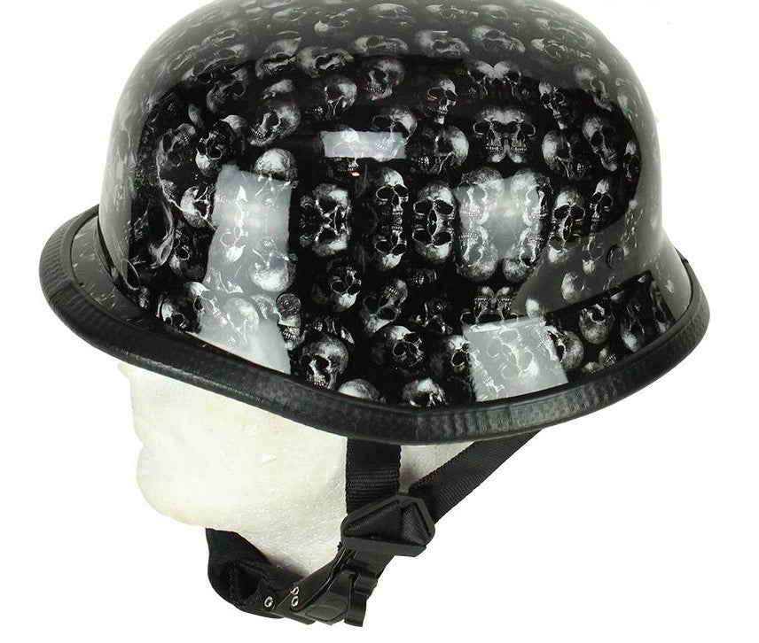 Grey Shiny(gloss) Skull Graveyard German Novelty Helmet