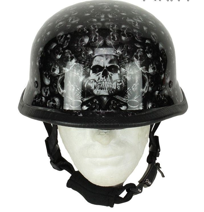 Grey Shiny(gloss) Skull Graveyard German Novelty Helmet