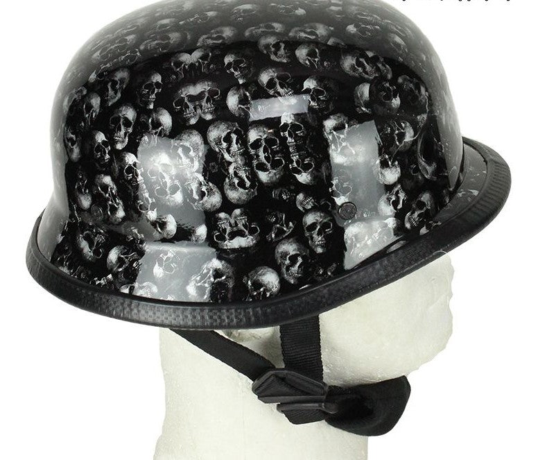 Grey Shiny(gloss) Skull Graveyard German Novelty Helmet