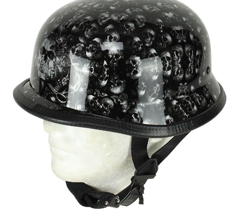 Grey Shiny(gloss) Skull Graveyard German Novelty Helmet